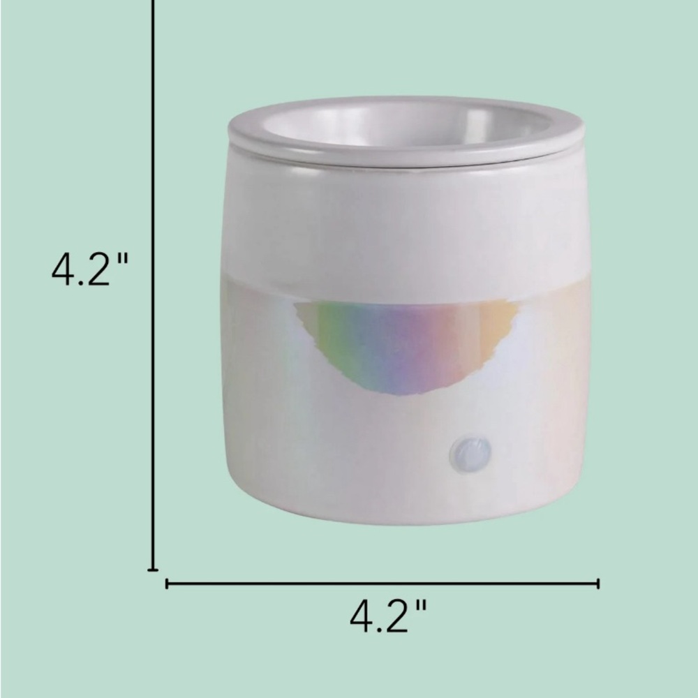 Iridescent Electric Wax Melt Warmer | Glass Wax Burner | Home Fragrance Warmer - Picture 3 of 3